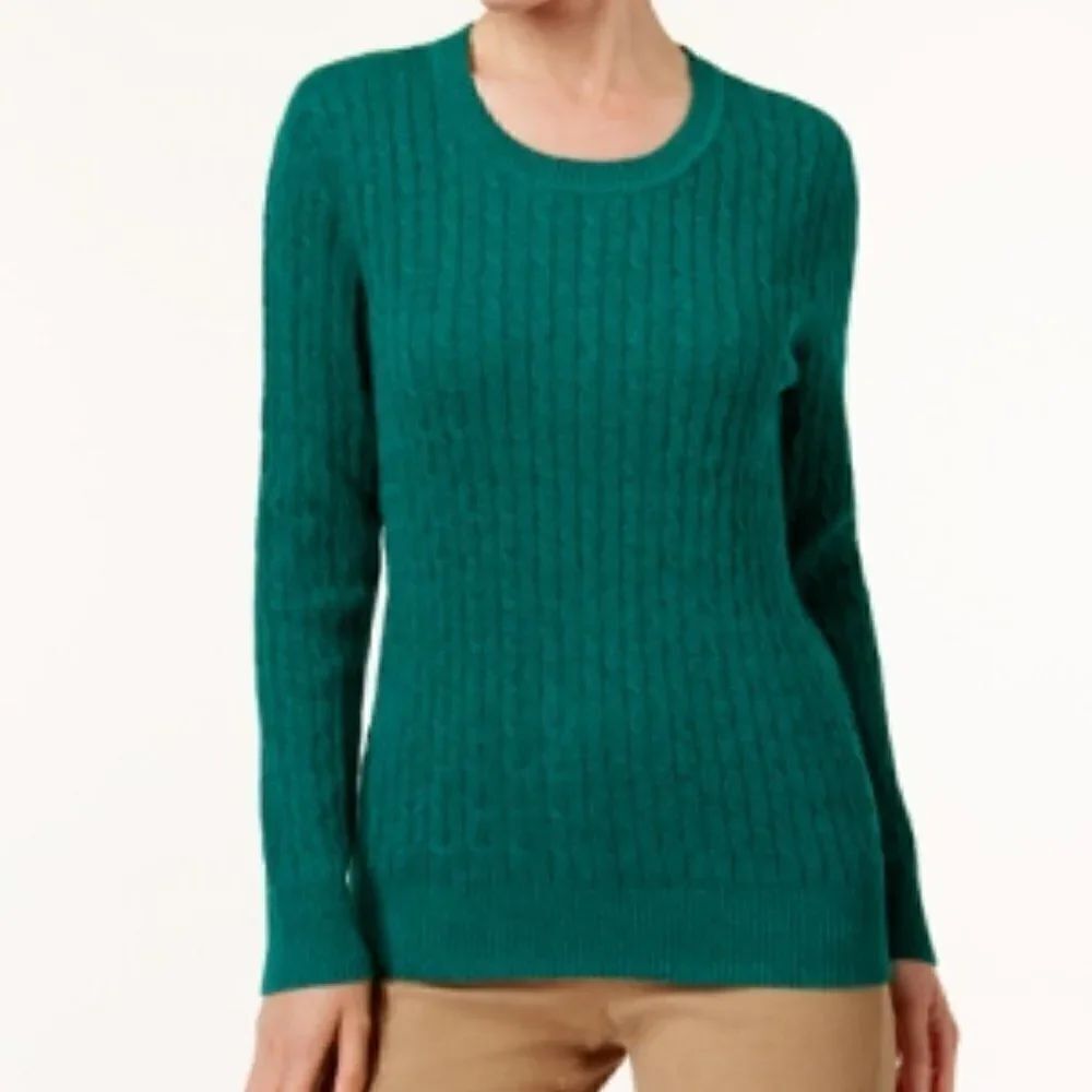 Karen Scott Cotton Marled-Knit Sweater Sz S